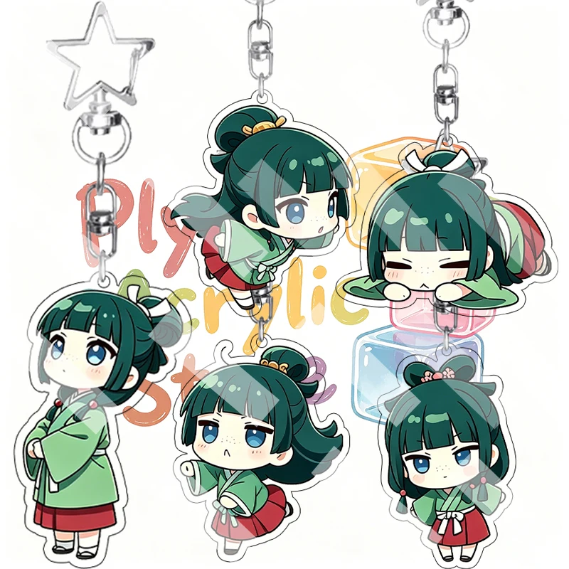 Q Version The Apothecary Diaries Maomao Cartoon Cute Acrylic Keychain Character Anime Bag Pendant Charm Gift for Friends Decor