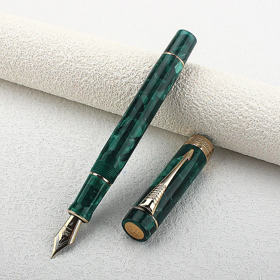 Jinhao 100 Resin Deep Sea Green Arrow Clip Fountain Pen Stationery Pen Gifts Students Pens Business Writing Office Tool