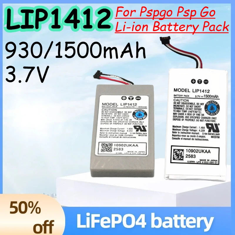 

LIP1412 930/1500mAh 3.7V High Capacity Rechargeable Lithium-ion Battery Pack for Pspgo Psp Go Li-ion Battery Pack LIP1412