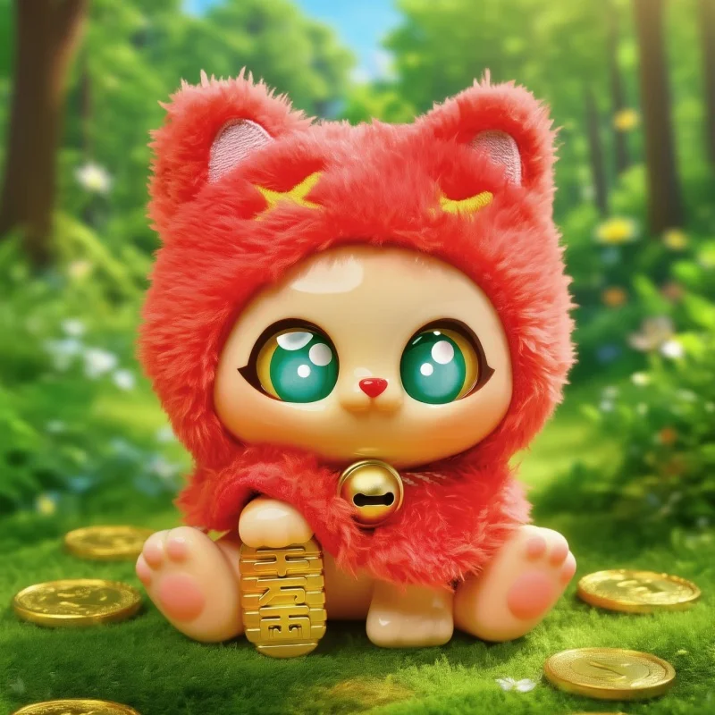 Supergg sorte picoco manto gato série na moda caixa cega figura de exibição colecionável gato sorte fortuna gato estatueta pingente presente