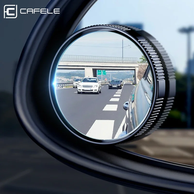 CAFELE 2 個ブラインドスポットミラー HD ガラス凸レンズ 360 °   調整可能なラウンドミラー車両用ユニバーサル車のターンテーブルデザイン