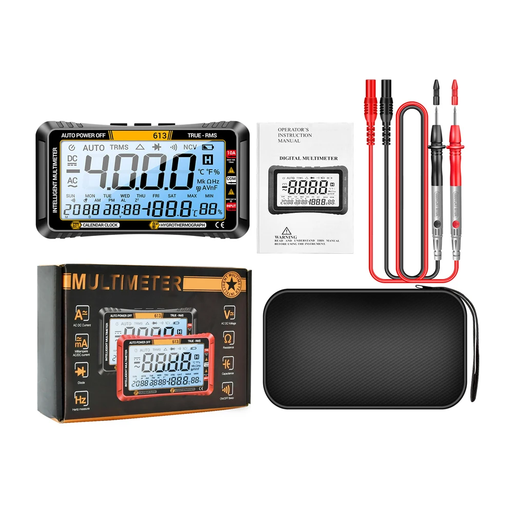 Smart Multimeter  Full Screen Touch Operation with Calendar Temperature and Humidity Meter Multifunction Electrician Instrument