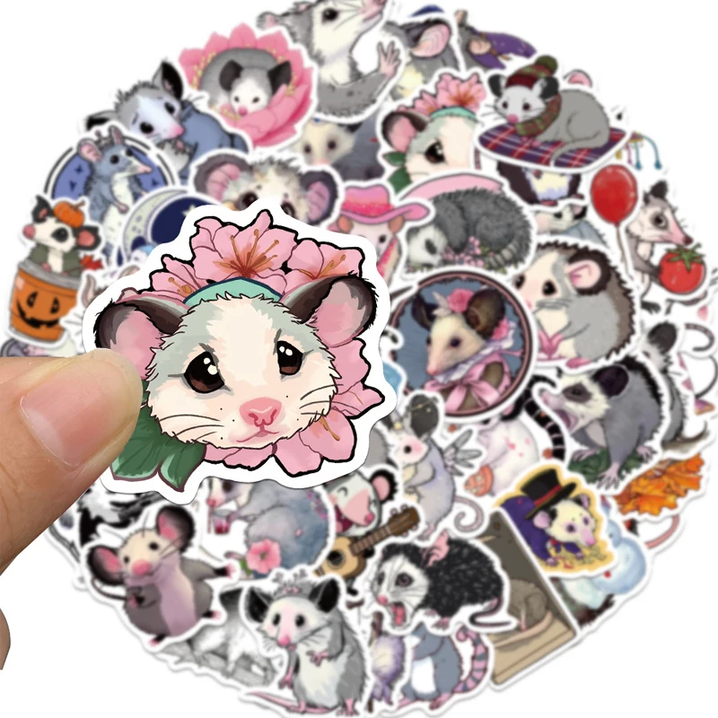 50 Pcs Vinyl Cute Rats Stickers Waterproof Graffiti Animals Sticker Rodent Stickers for Water Bottles Laptop Computer Scrapbook