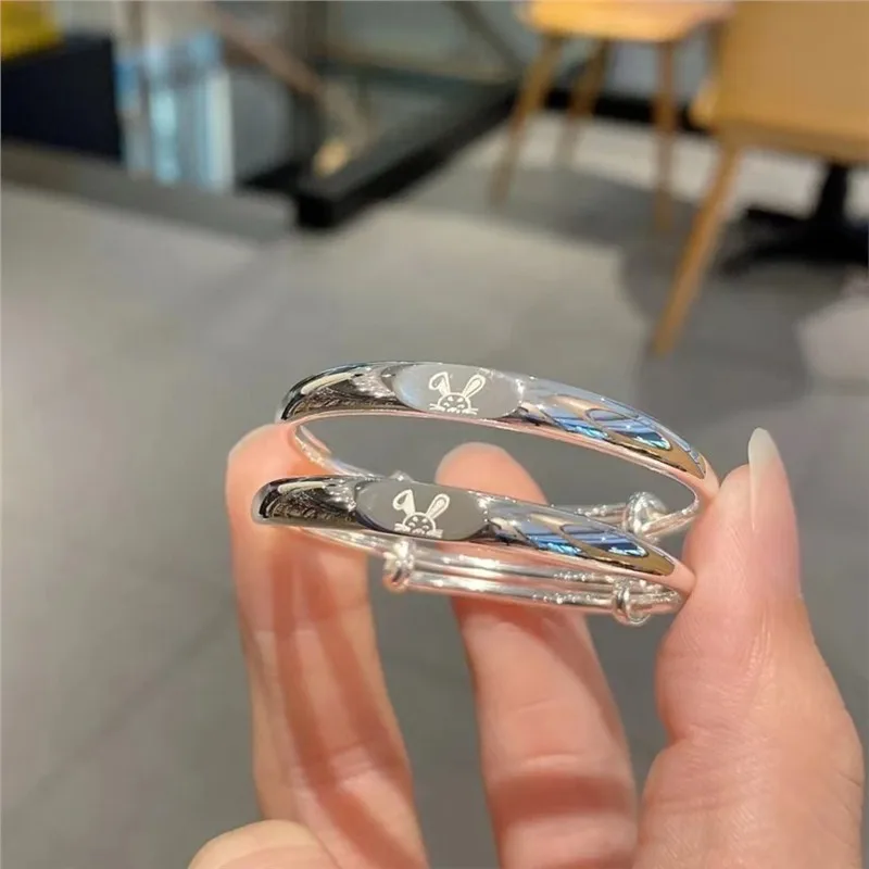 

Браслет S999 Зодиак Кролик Твердый Серебряный Браслет Модный Универсальный