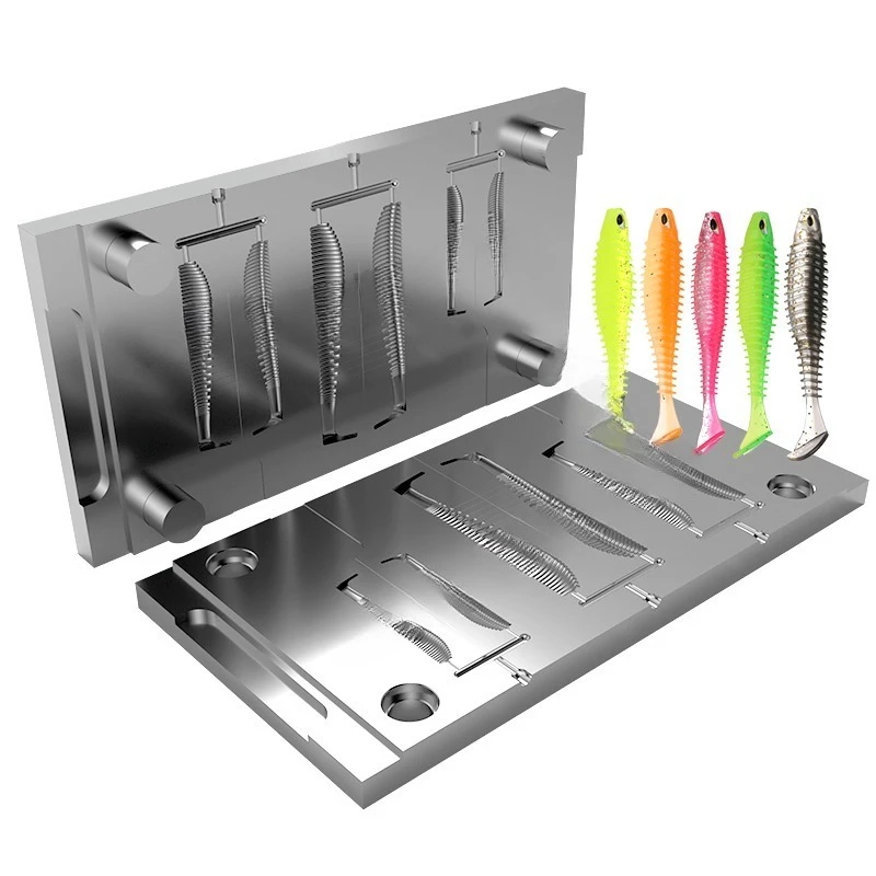 Bait aluminum mold steel mold soft bait injection soft bait silicone PVC fish mold custom service