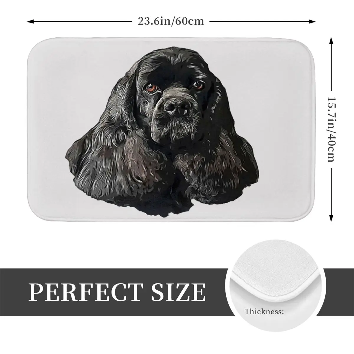 American Cocker Spaniel Stunning Black Dog Doormat Anti-skid Bathroom Floor Mats Home Entrance Rugs Living Room Carpet Footpad