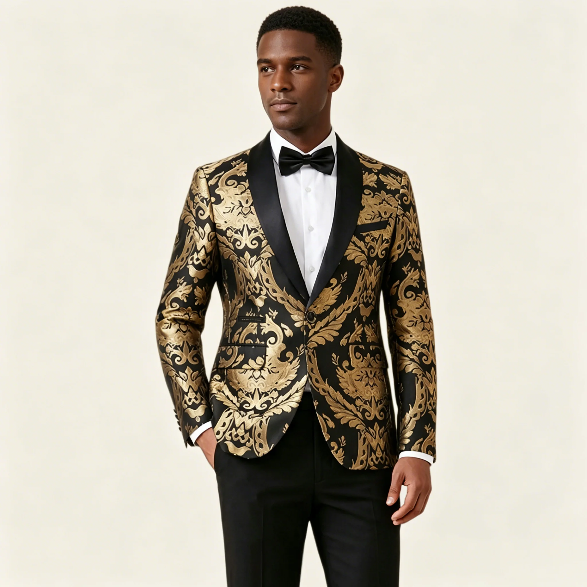 

Mophiel Men's Suits Luxury 2 Piece Set Shawl Lapel One Button Tuxedo for Wedding Party Prom Slim Fit Blazer Outfit Customized