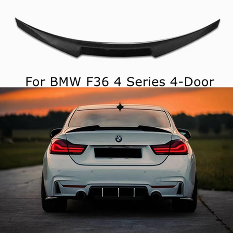 For BMW F36 Spoiler Carbon Fiber 4 Series 4 Door Gran Coupe F36 M4 style Spoiler 2014- UP 420i 420d 428i 435i