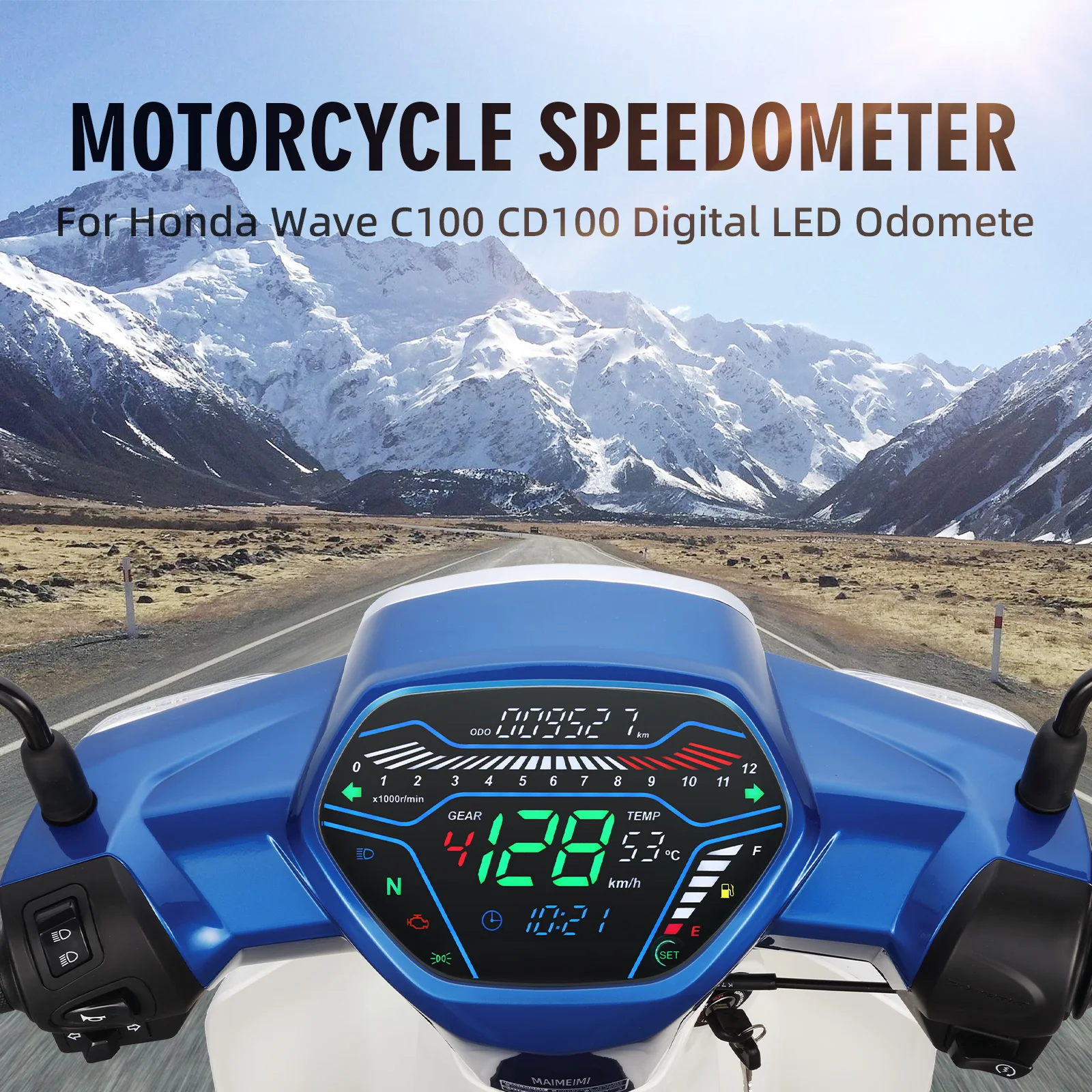 Digital Motorcycle Speedometer Multi Functional LED Dashboard RPM For EX5 Class1 CX DX Honda Wave C100 CD100 Speed Odomete image 4