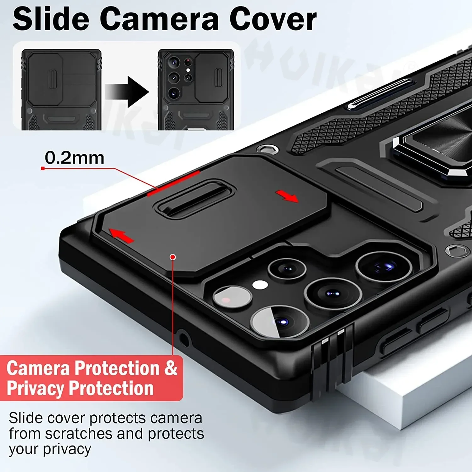 Case For Samsung Galaxy S24 Ultra S23 S24 FE S23 FE S22 A54 A15 A13 A14 Slide Camera Full-Body Shockproof Rugged Military Grade