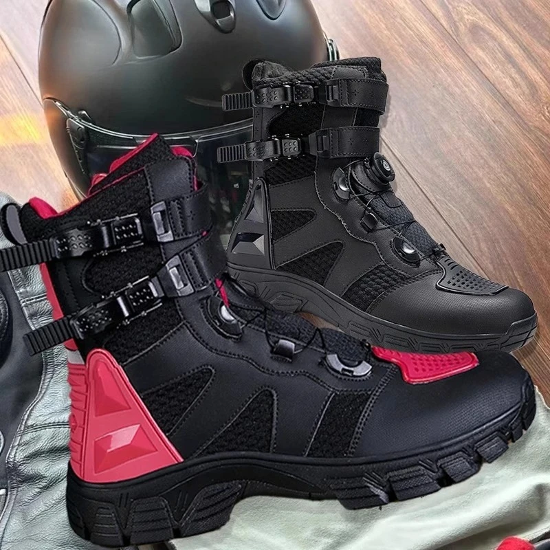 Leather Waterproof Motorcycle Boot Motorcycle Boots Sports Shoes Motorcycle Equipment Bicycle Boots Retro Riding Shoes Motor Van