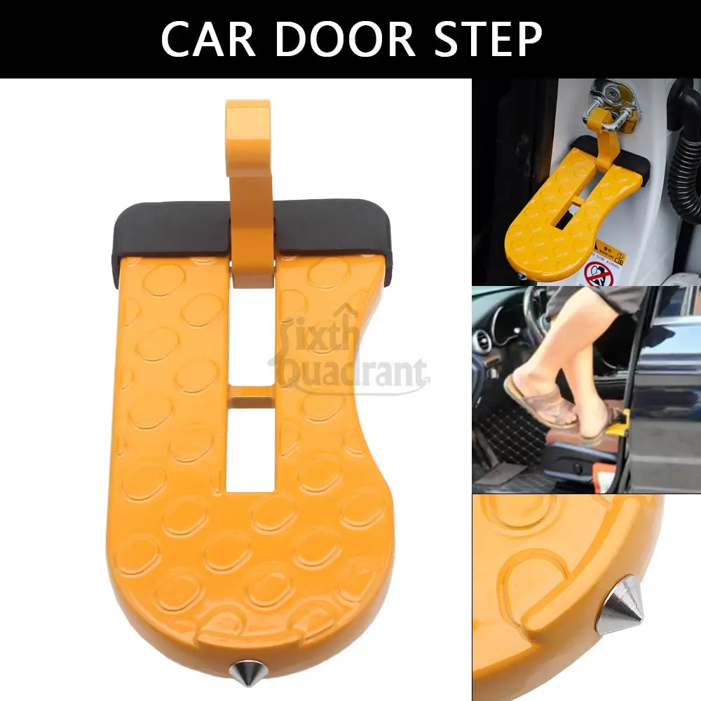 

1PCS Car Part Orange Car Roof Top Door Step Aluminum Alloy Thickened Vehicle DoorStep Pedal For Roof Rack Truck Door Universal