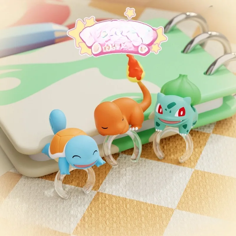 

Genuine Pokemon Blind Box Pikachu Meowth Squirtle Anime Action Figures PVC Model Cartoon Ring Fingertip Doll Toy Birthday Gifts