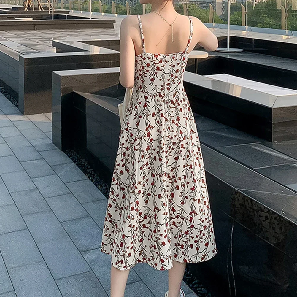 Dresses Summer Women's New Fashion Retro Print Sling Tube Top Holiday Women Street Dress Chic-And Elegant Young Dress