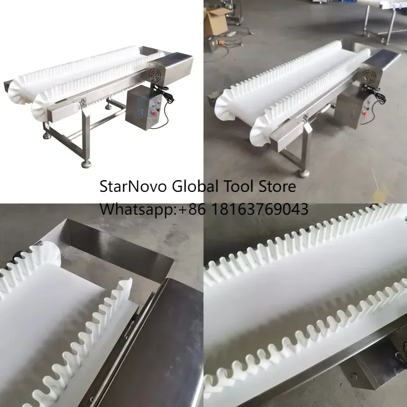 2026 Hot！ Longen PVC Belt Conveyor Automatic Electric Feeder Conveyor with Guardrail Stainless Steel OEM PVC Offer Shipping