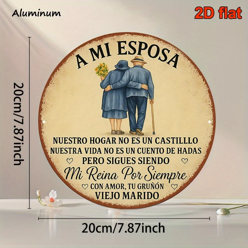 2D Flat, 1pc Vintage Spanish Love Plaque - Wife Decoration with 