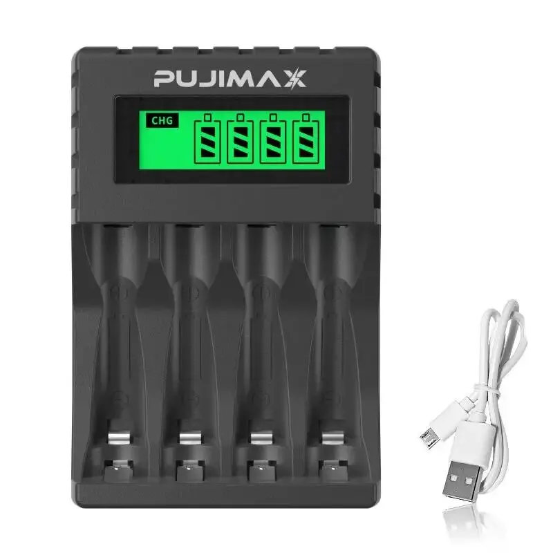 4 Slots Inteligent LCD Display Battery Charger Suitable for 1.2V AAAVAA Ni-Cd/Ni-Mh Rechargeable Battery Fast Charging Durable