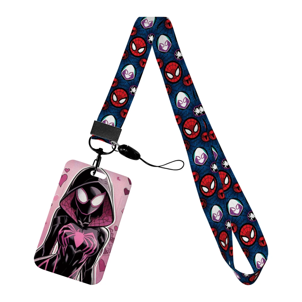 Hot Selling Spider Man Anime Lanyard Voor Sleutels Ketting ID Creditcard Cover Bus Kaarthouder Charm Student Kids Badge Houder Bandjes