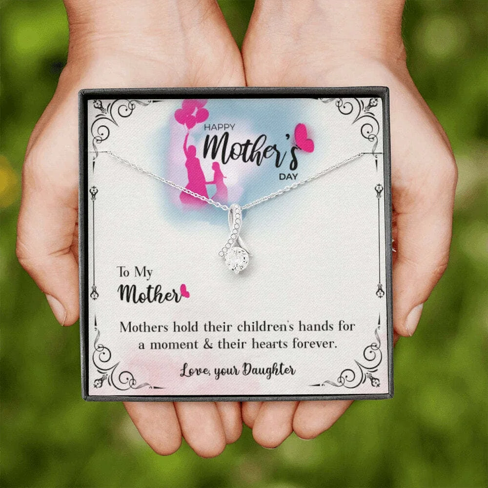 Elegant Teardrop-shaped Pendent Necklace+Message Card+Gift Box, the Best Unique Birthday/Housewarming/Party Present, for Mother