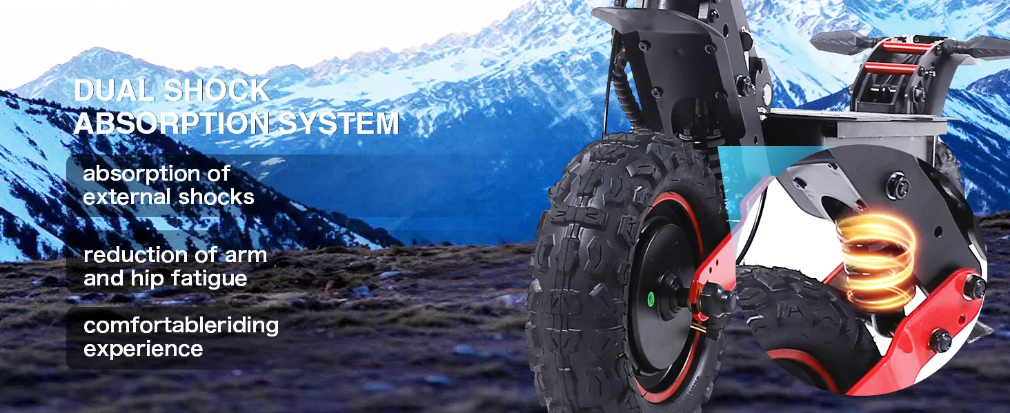 FREEBOY H6 E-Scooter 2400W Doppelmotor Elektrischer Klapproller mit 48V 21Ah Batterie und Doppel-11-Zoll-All-Terrain-Reifen – Detail 11