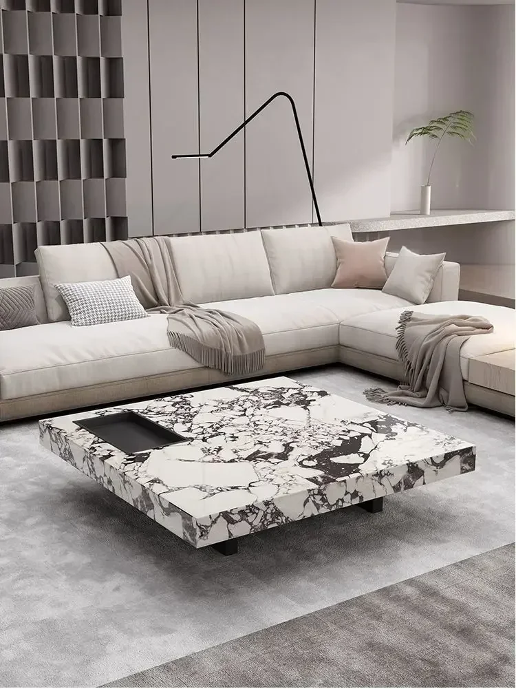 Sintered Stone Coffee Table Oversized Large Square Coffee Rock Plate End Table 2024 New Design