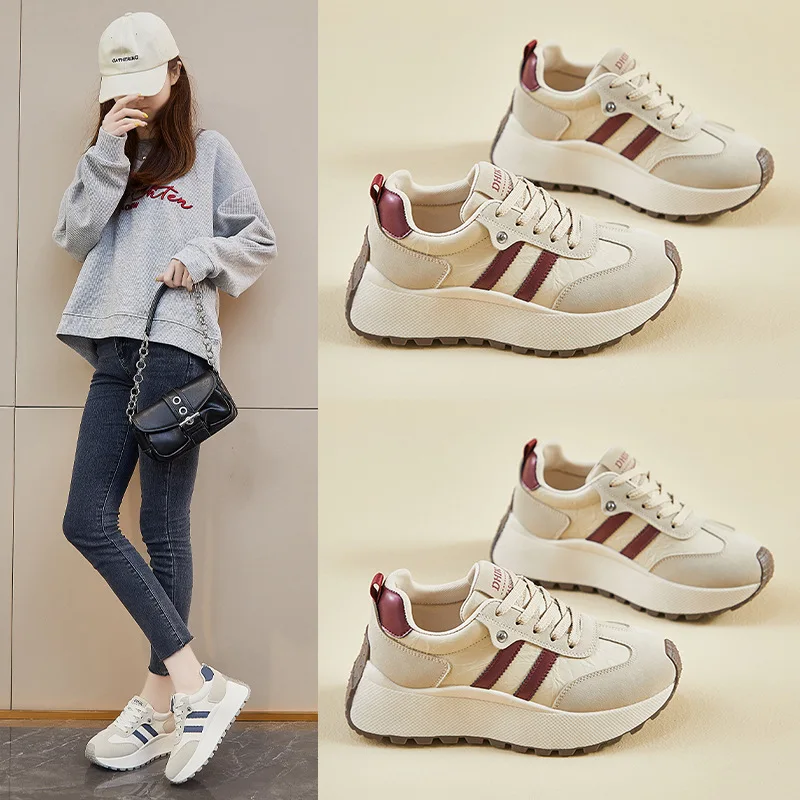 

Женская вулканизированная обувь. Женская обувь на толстой подошве. Весенняя популярная спортивная повседневная обувь. Модная и универсальная обувь Forrest Gump.