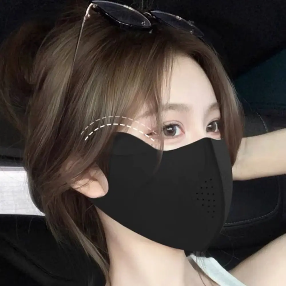 Soft Uv Sun Protection Cycling Face Mask Breathable Thin Ice Silk Face Mask Face Cover Summer