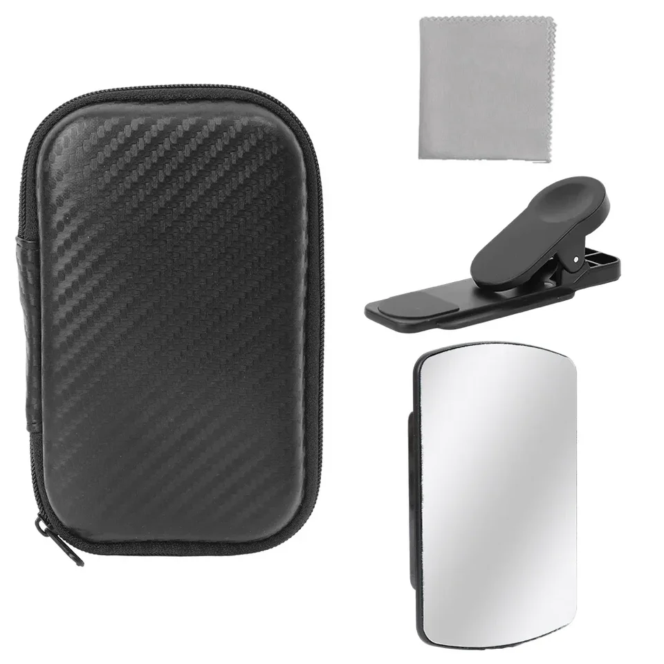 Kit Miroir Réflecteur Selfie Clip Universel - Accessoire Caméra Smartphone Réglable Pour Photos Parfaites Et Angles Fous (Noir)