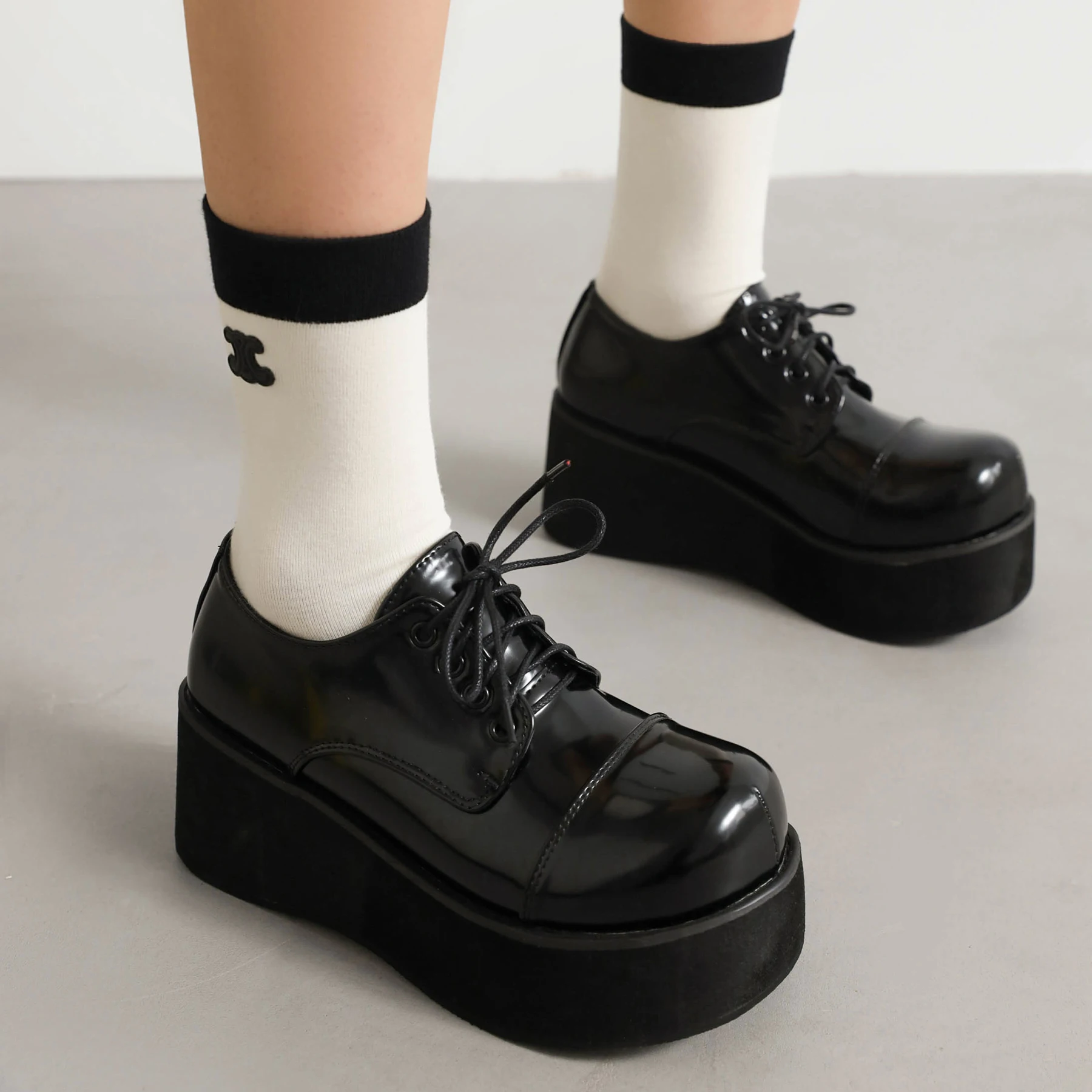 2026 Spring and Autumn Slope Heel Women's High Heels Lace Up Style Trendy Professional Clothing Size 34-48