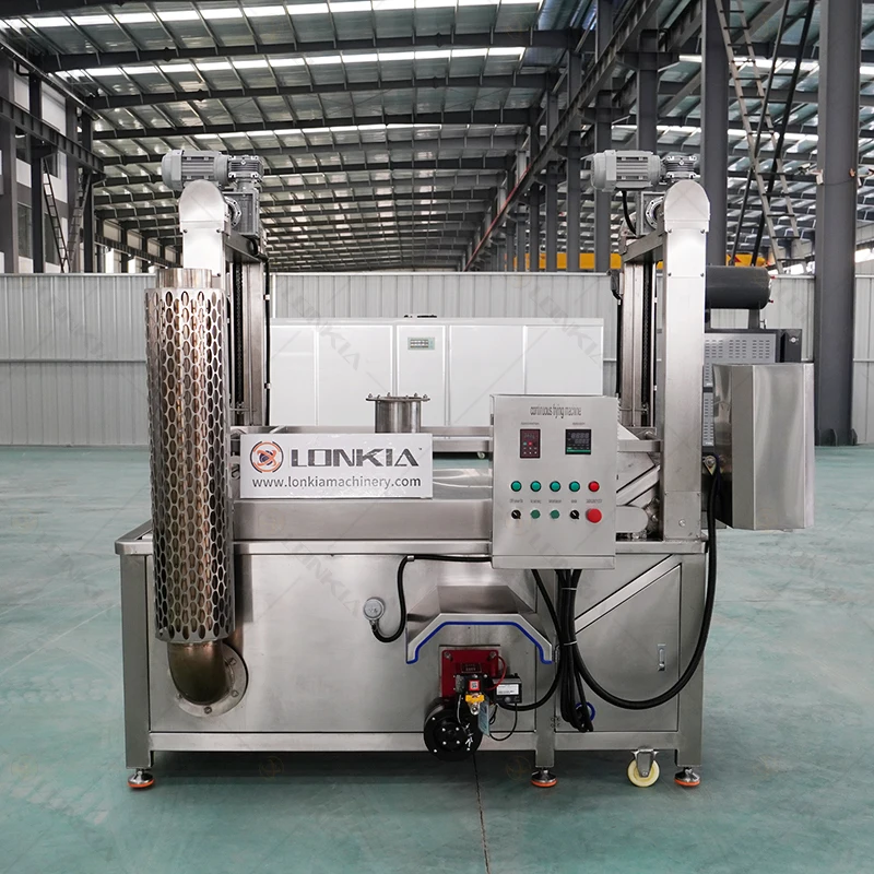 LONKIA Onion Flakes Frying Machine Snack Frying Equipment Electric Gas Heating Automatic Continuous Conveyor Fryer