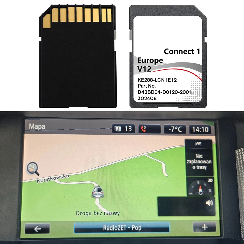 Navigatore per Nissan Juke X-Trail Qashqai NV200, Scheda SD GPS Smart C1 V12, Navigatore Satellitare GPS 8GB, Mappa Europa Inghilterra
