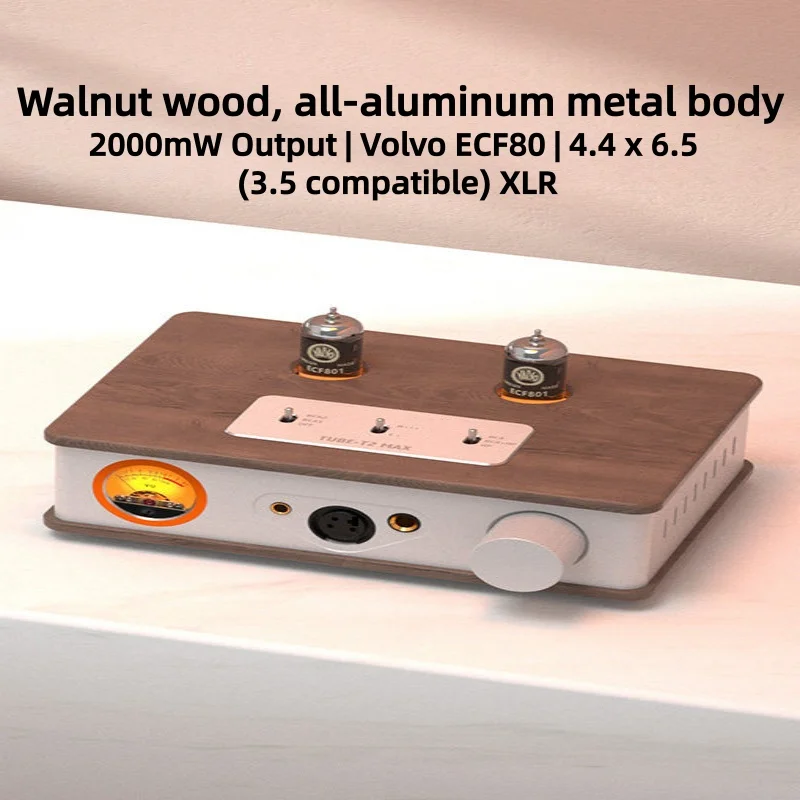 

Усилитель для наушников T2 MAX Tube с двумя чипами TPA6120, XLR/4.4мм/6.35мм RCA, Hi-Fi стерео предусилитель с переключателем усиления и винтажным VU-метром