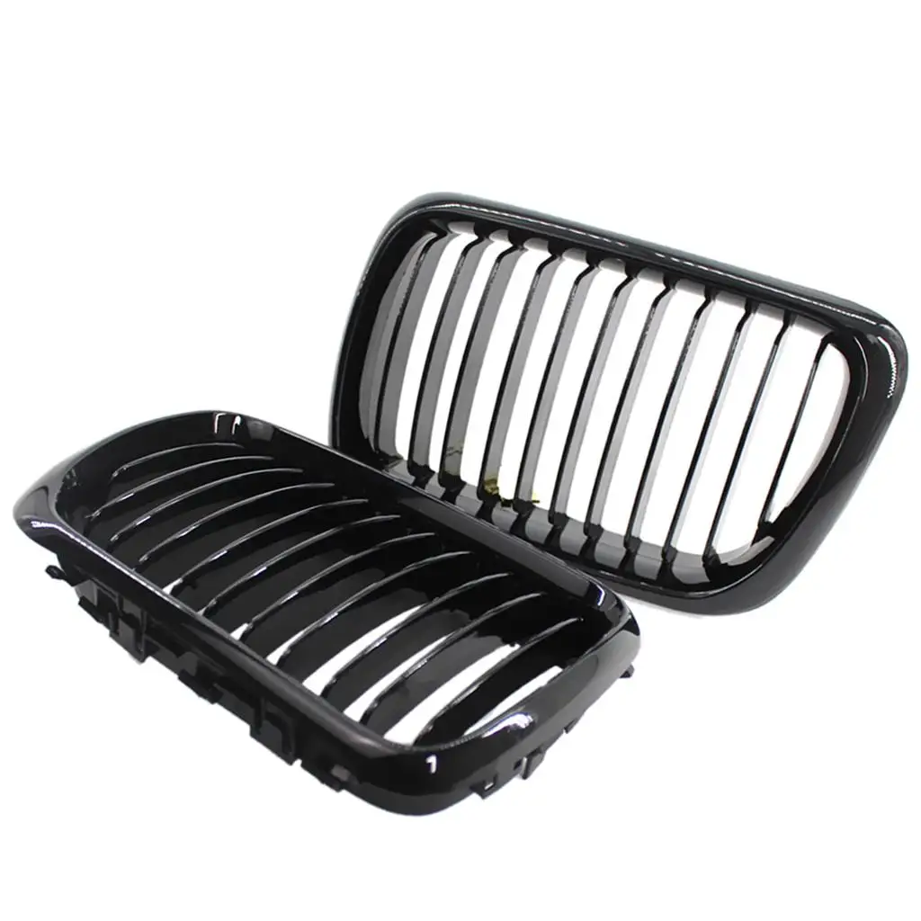 Pair Gloss Black Front Kidney Grilles Grill for BMW E36 1997-1999 3-Series