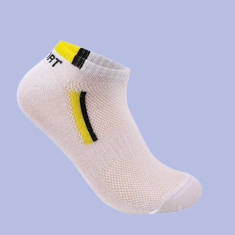 5/10 Pairs Men's Summer Mesh Breathable Boat Socks Individually Packaged Sweat-Absorbent Comfort Thin Socks Boys Sports Socks