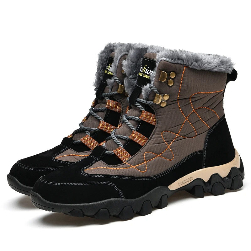 

Men’s 2025 Winter Outdoor Boots, Insulated & Chunky Sole, Anti-Skid for Hanukkah & Casual Urban Outings