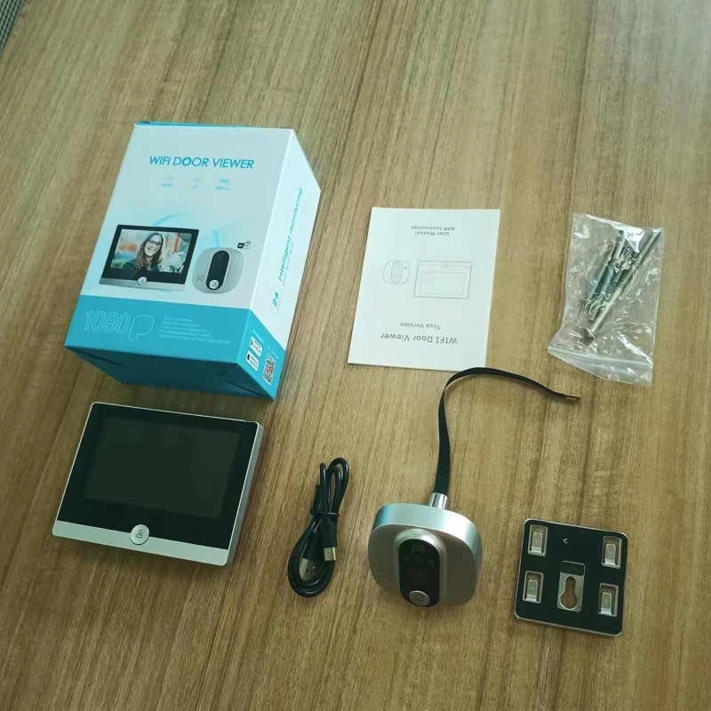 Rechargeable Tuya Wireless Radar Doorbell + 128G Memory Card Wifi Door Peepholes Camera PIR Motion Detection 1080P Night Vision