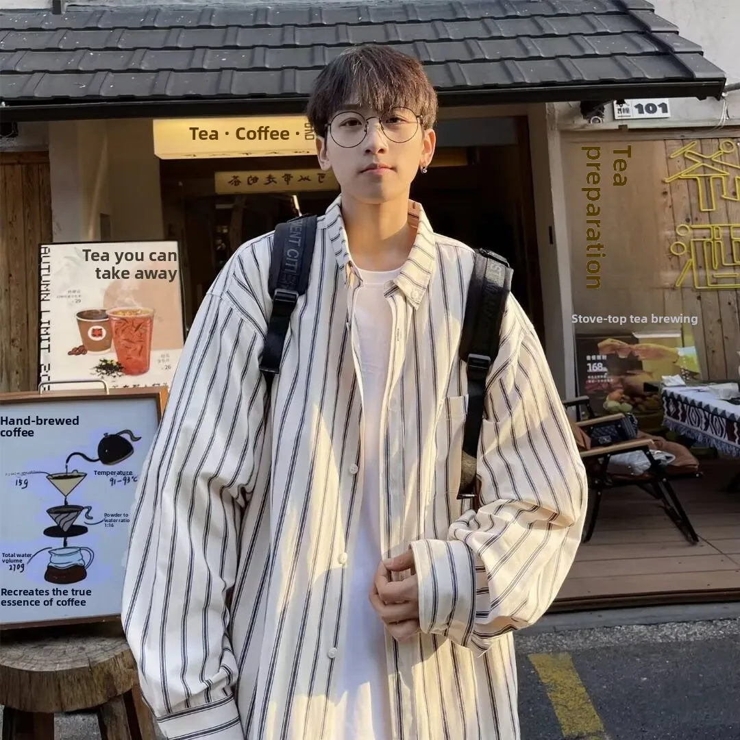 

Осенние полосатые мужские длинные све большого размера, модные свободные брюки из Гонконга, повседневные часы премиум-класса для подростков