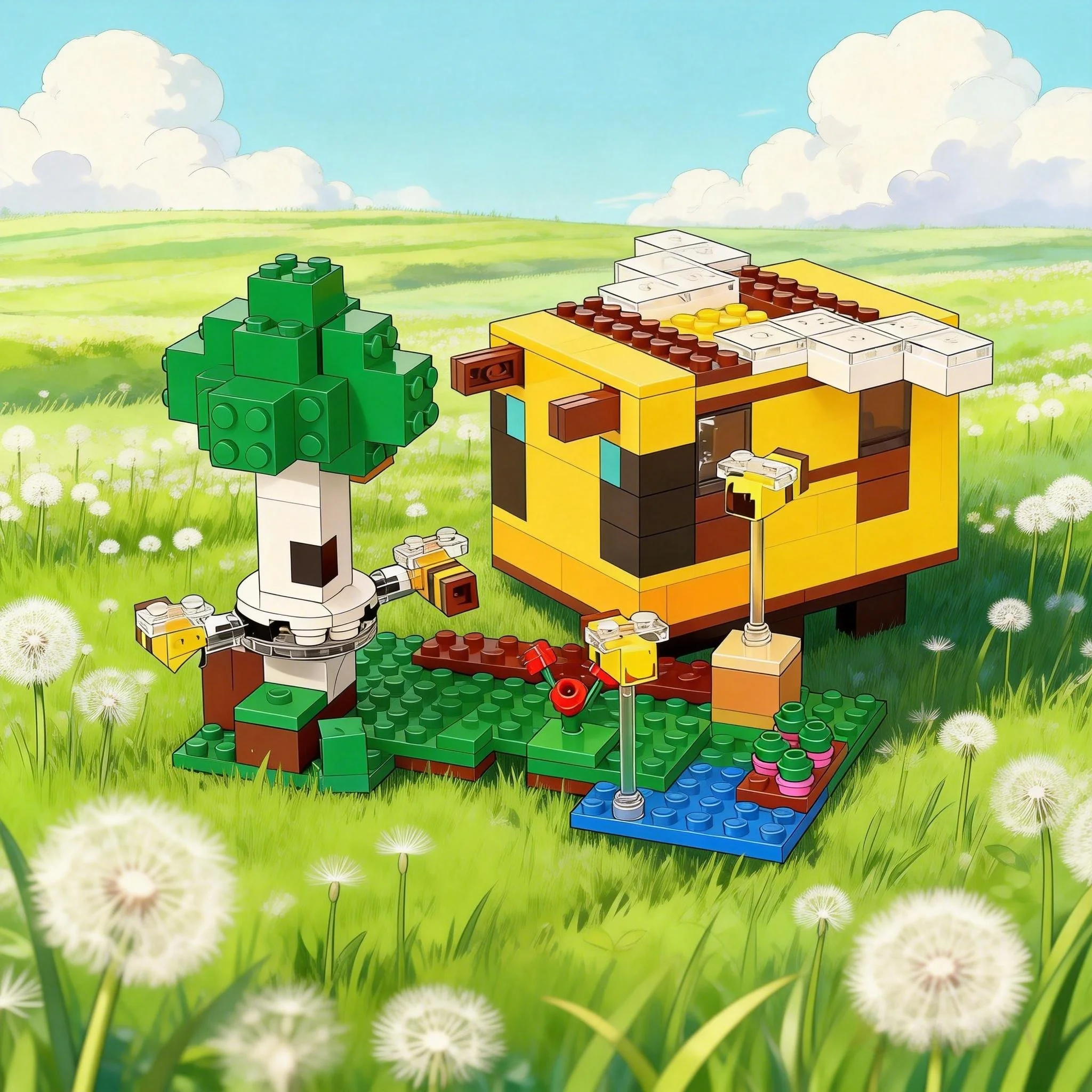 Nouveaux jouets populaires Série World Game Blocs de construction Maison des abeilles Ferme apicole 