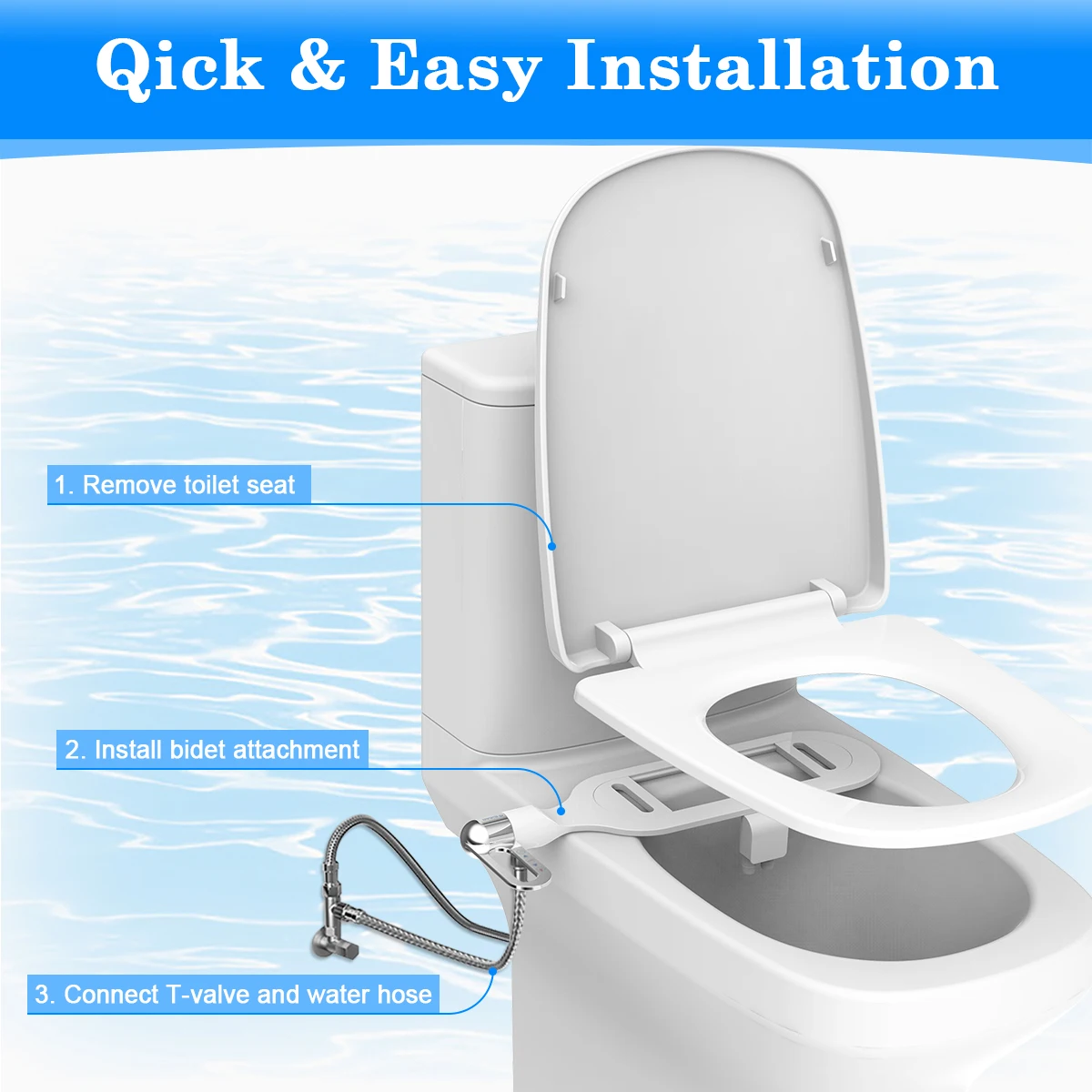 Lightweight Ultra-thin Non-Electric Bidet Toilet Seat