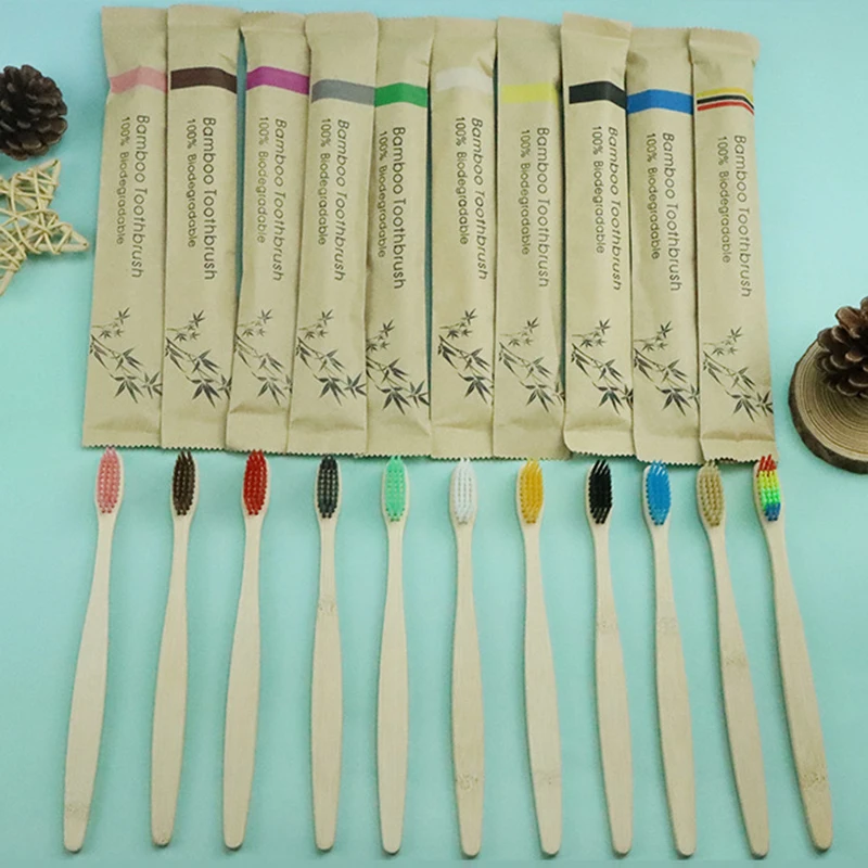 

10/50/100pcs Colorful Natural Bamboo Toothbrush Soft Bristle Charcoal Teeth Whitening Bamboo Toothbrushes Soft Dental Oral Care