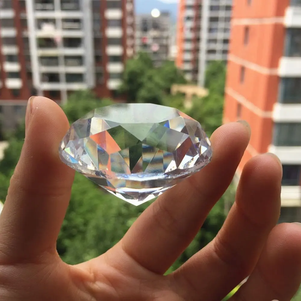 Hot Fashion 40mm New Style Home Decoration Wedding Jewelry Artificial Diamond Clear Crystal Cut Glass Paperweight