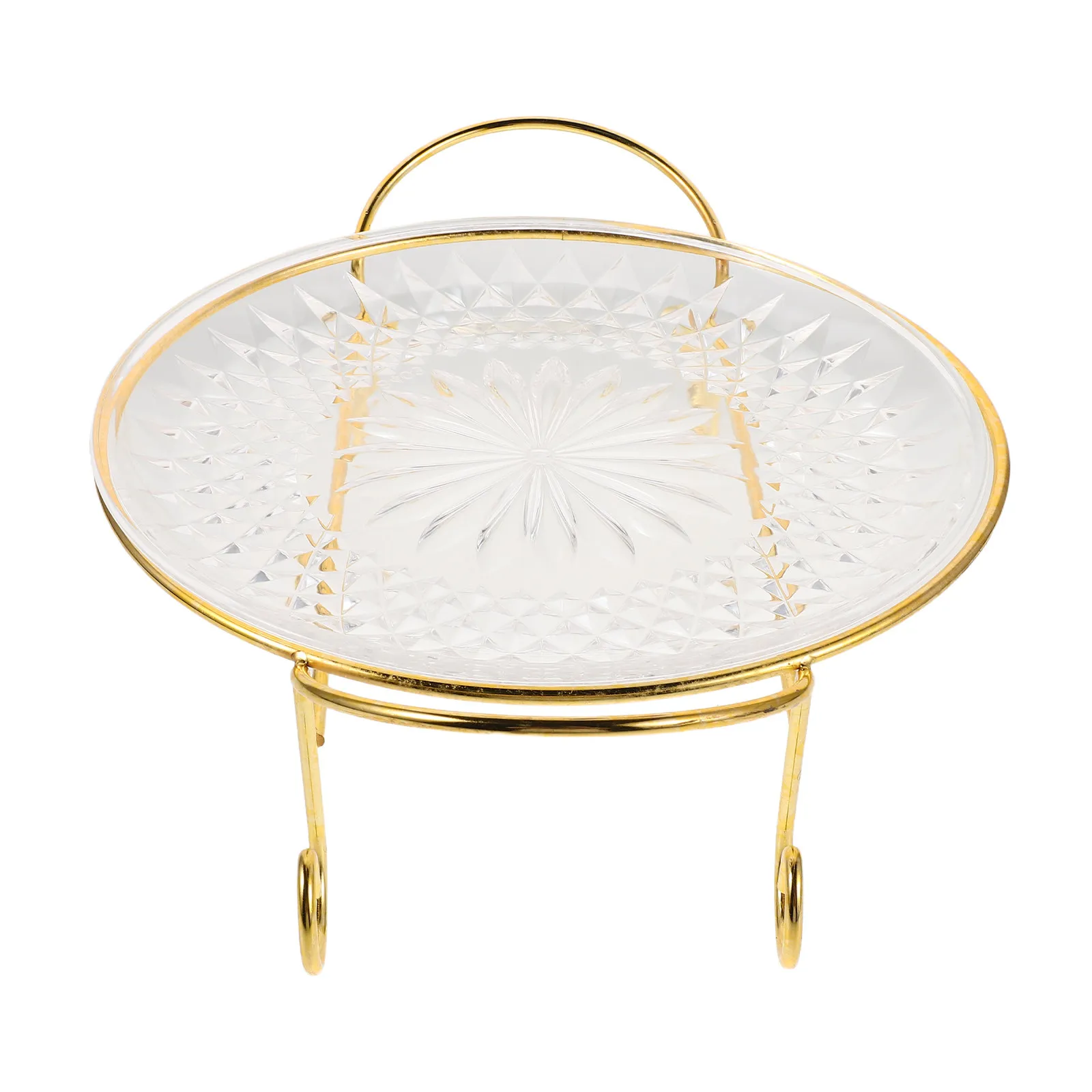 Elegant European Style Fruit Tray Round Legged Serving Platter for Snacks Fruits Desserts Decorative Tray for Living Room Dining
