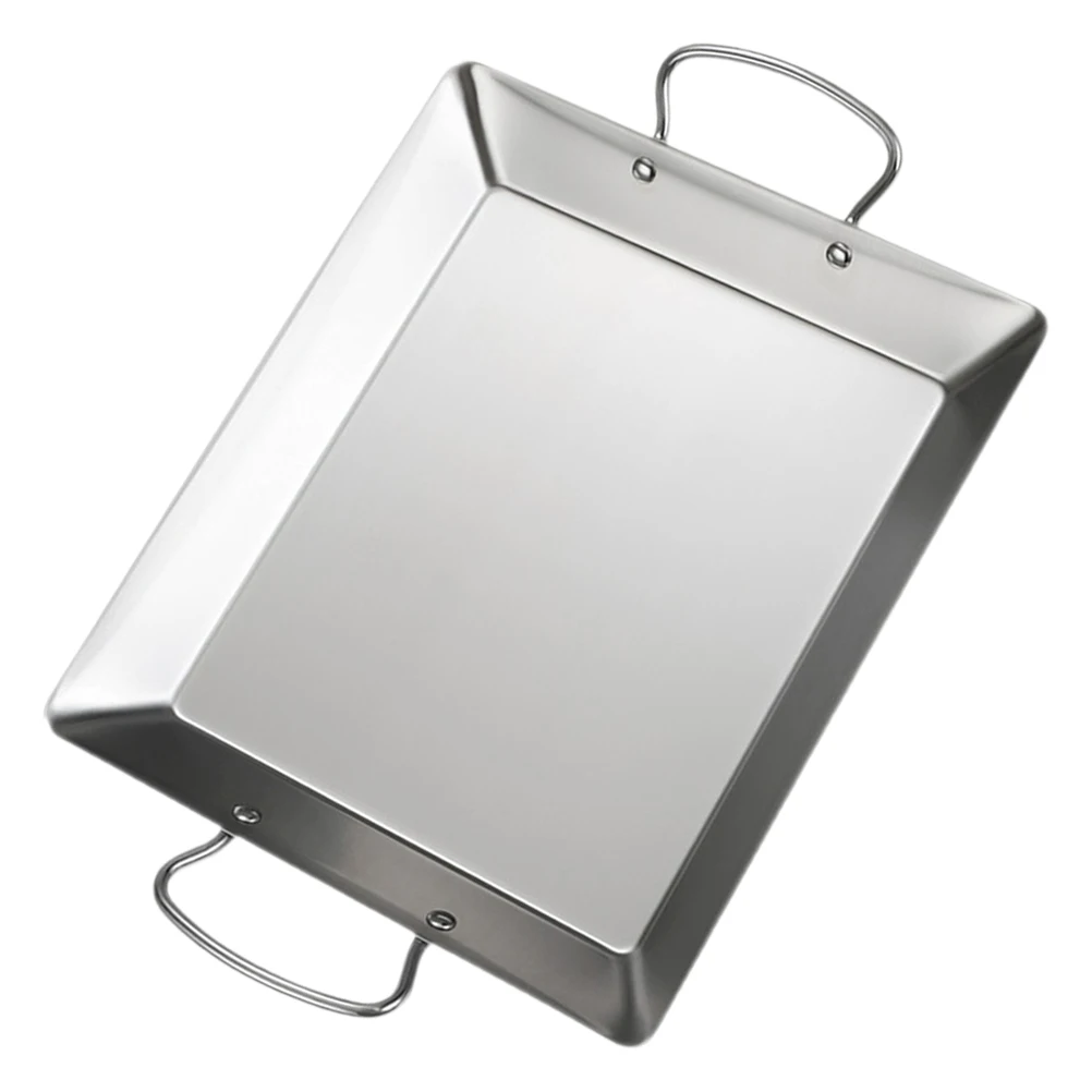 

Korean Square Seafood Pot Stainless Steel Lobster Pan Alcohol Cookware Octopus Grill Tray Serves Boiling Roasting Frying