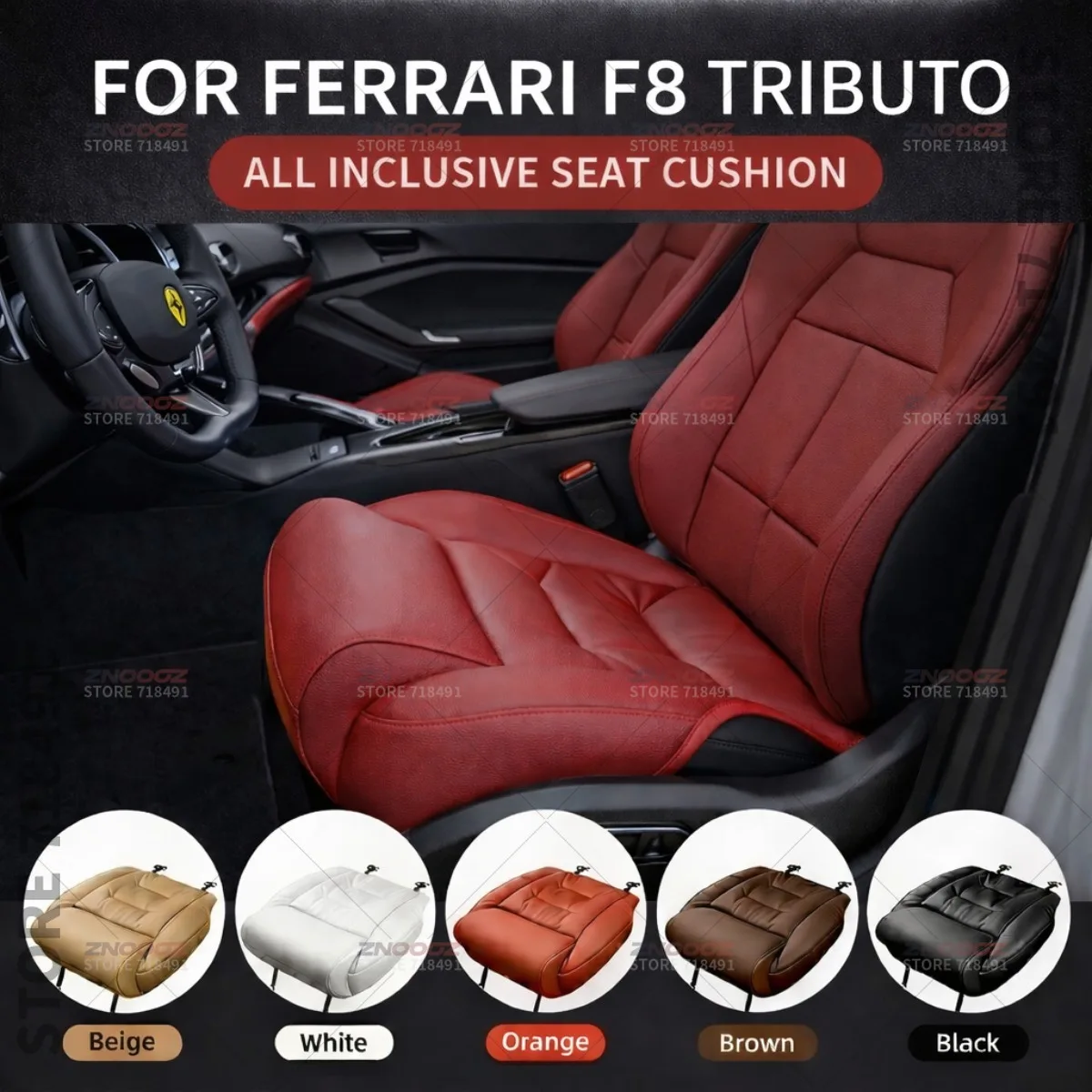 

Подушка-удлинитель для поддержки ног на сиденье Ferrari F8 Tributo, накладка на сиденье из пены с эффектом памяти, аксессуары для интерьера автомобиля