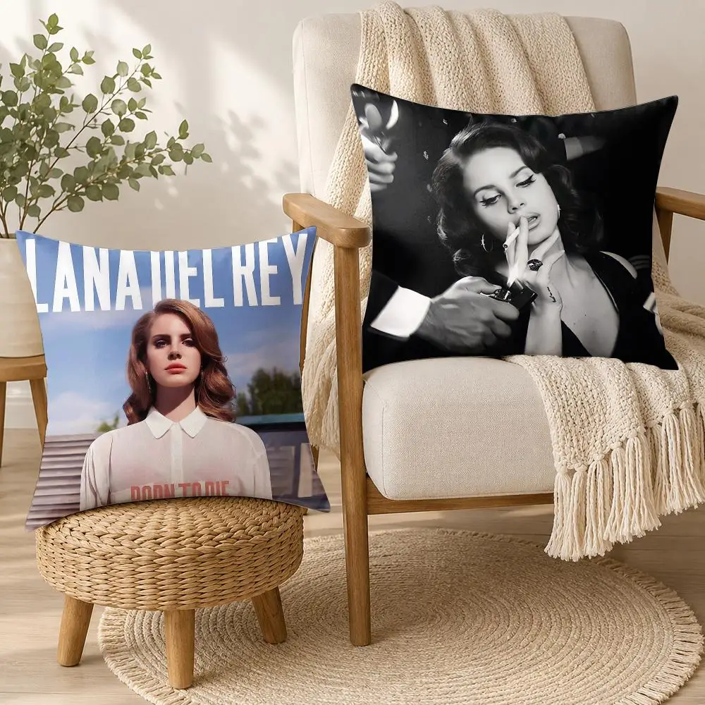 L-Lana Del Rey Singer Cushion Cover Square Decorative Throw Pillow 40x40cm For Sofa Bedroom Living Room Home Decor