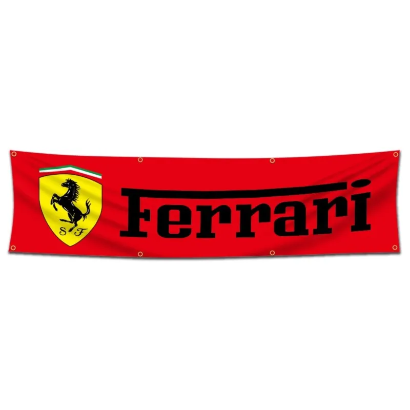 Para Ferrari F430 Stradale 458 488 599 612 F8 F1 60X240cm bandera de carreras Ferrari impresa arte de la pared de garaje decoración Banner accesorio