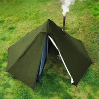 Pyramid Single Tent Outdoor Tent with Chimney Portable Waterproof Double Layer Camping Equipment Shelter 미니텐트 Camping Tent