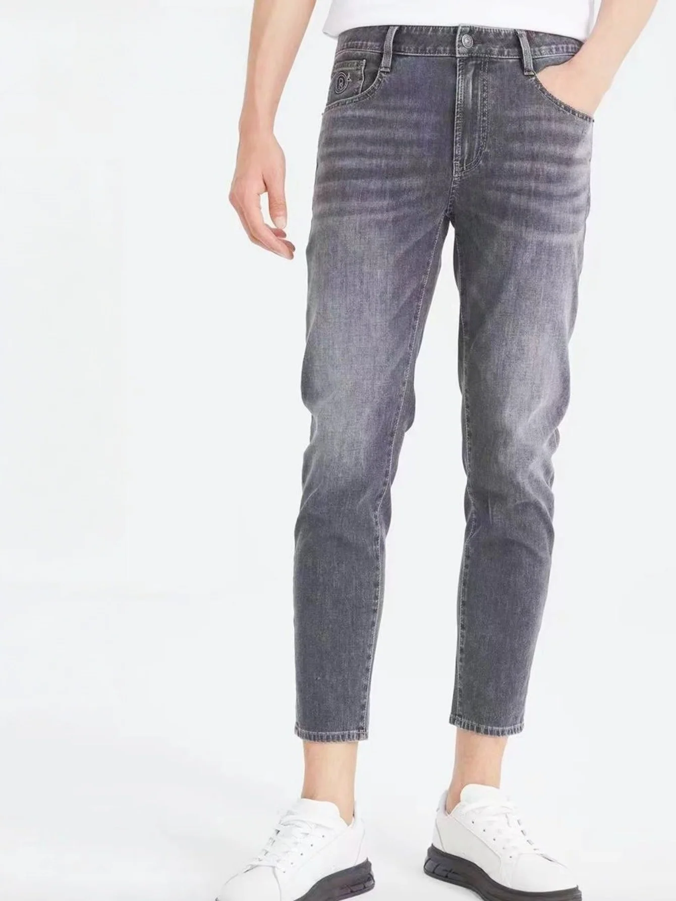 

Джинсы Drip Gray Slim для мужчин, однотонные, минималистичные, в стиле ретро. Аксессуары и ремни в комплект не входят.