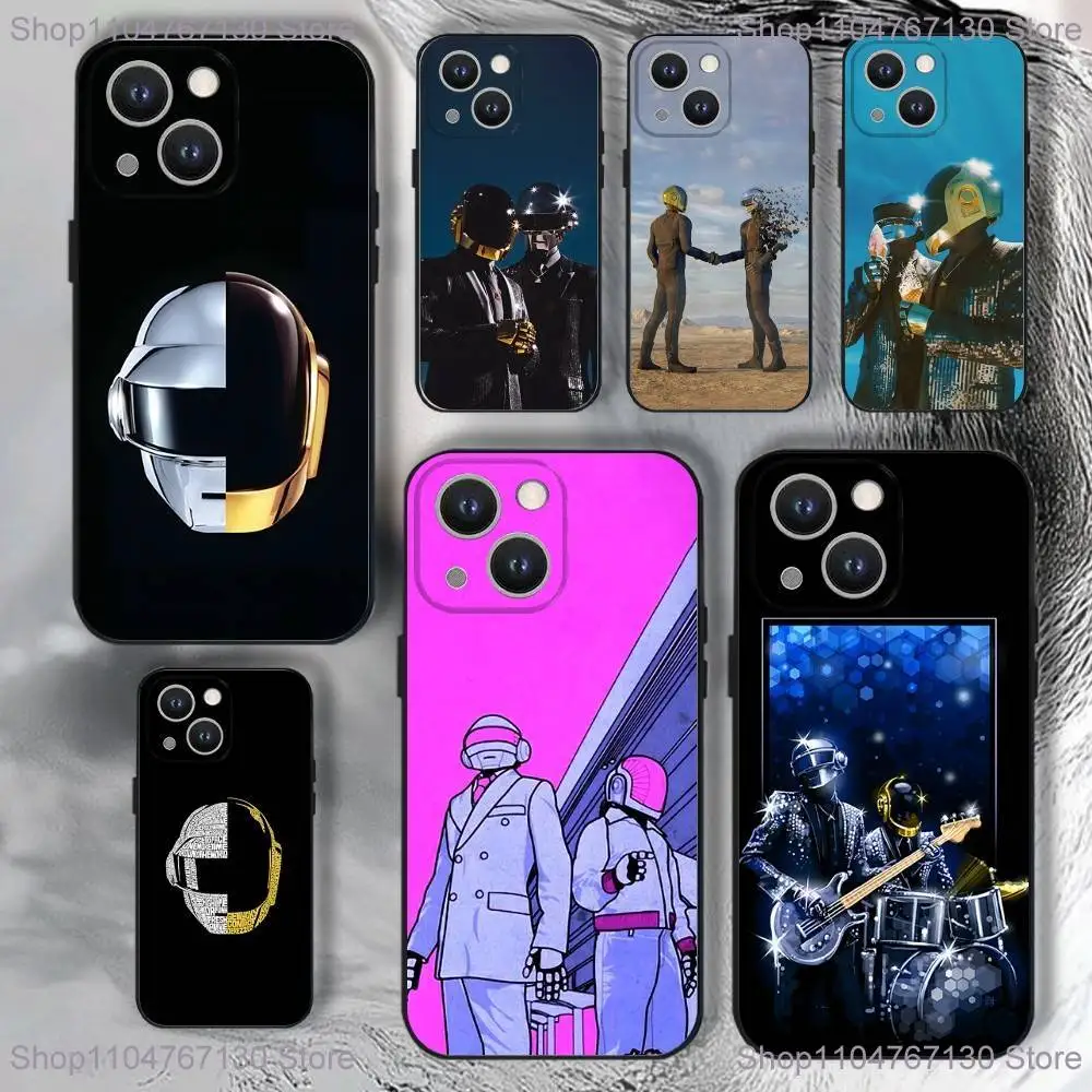 

D-Daft Punk Band Phone Case For iPhone 16,15,14,13,12,11,Pro,XS,Max,XR,Plus,E,SE4,Mini Black Soft Cover