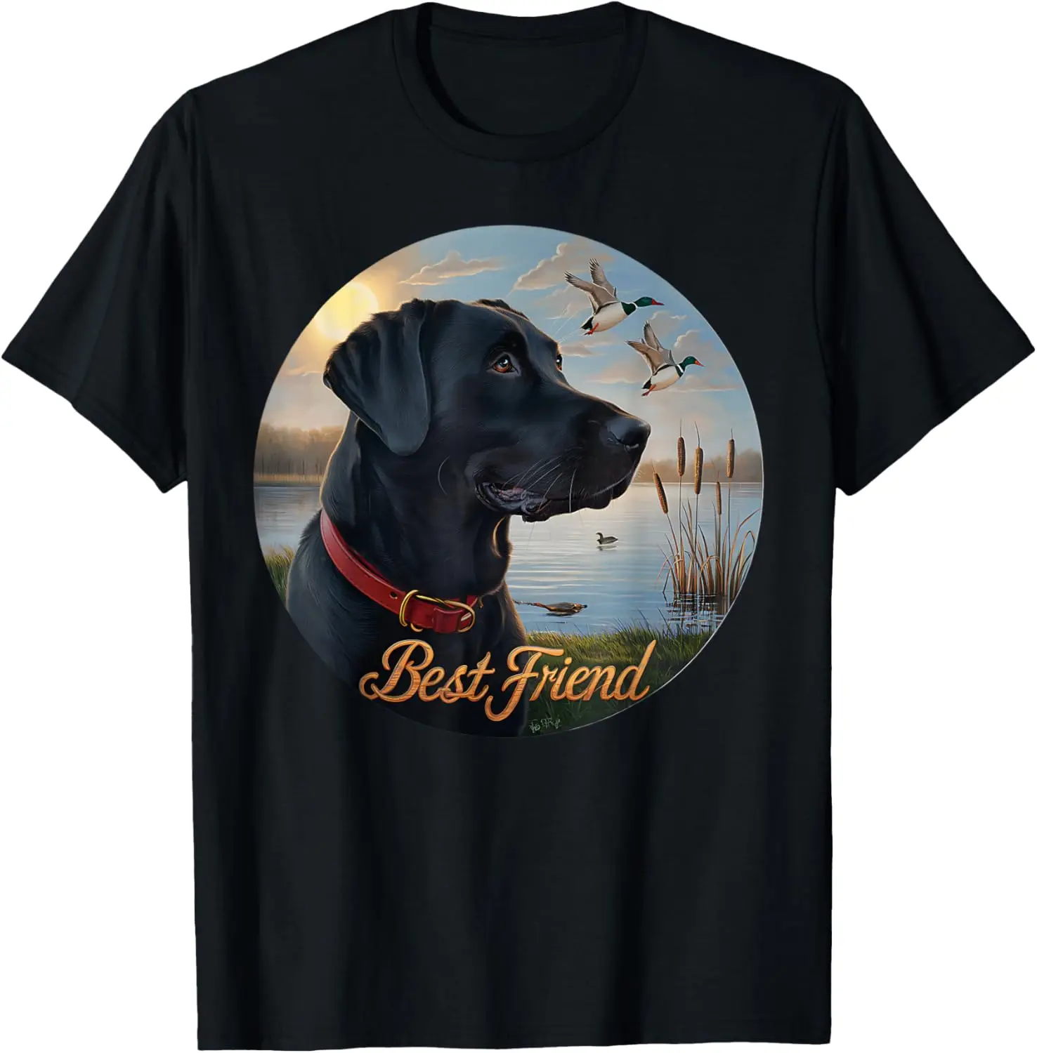 

Black Labrador Best Friend. Hunting waterfowl ducks design. T-Shirt